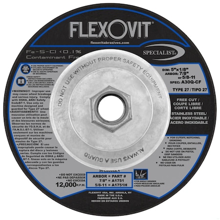 Flexovit DEPRESSED CENTER COMBINATION WHEEL A1751H